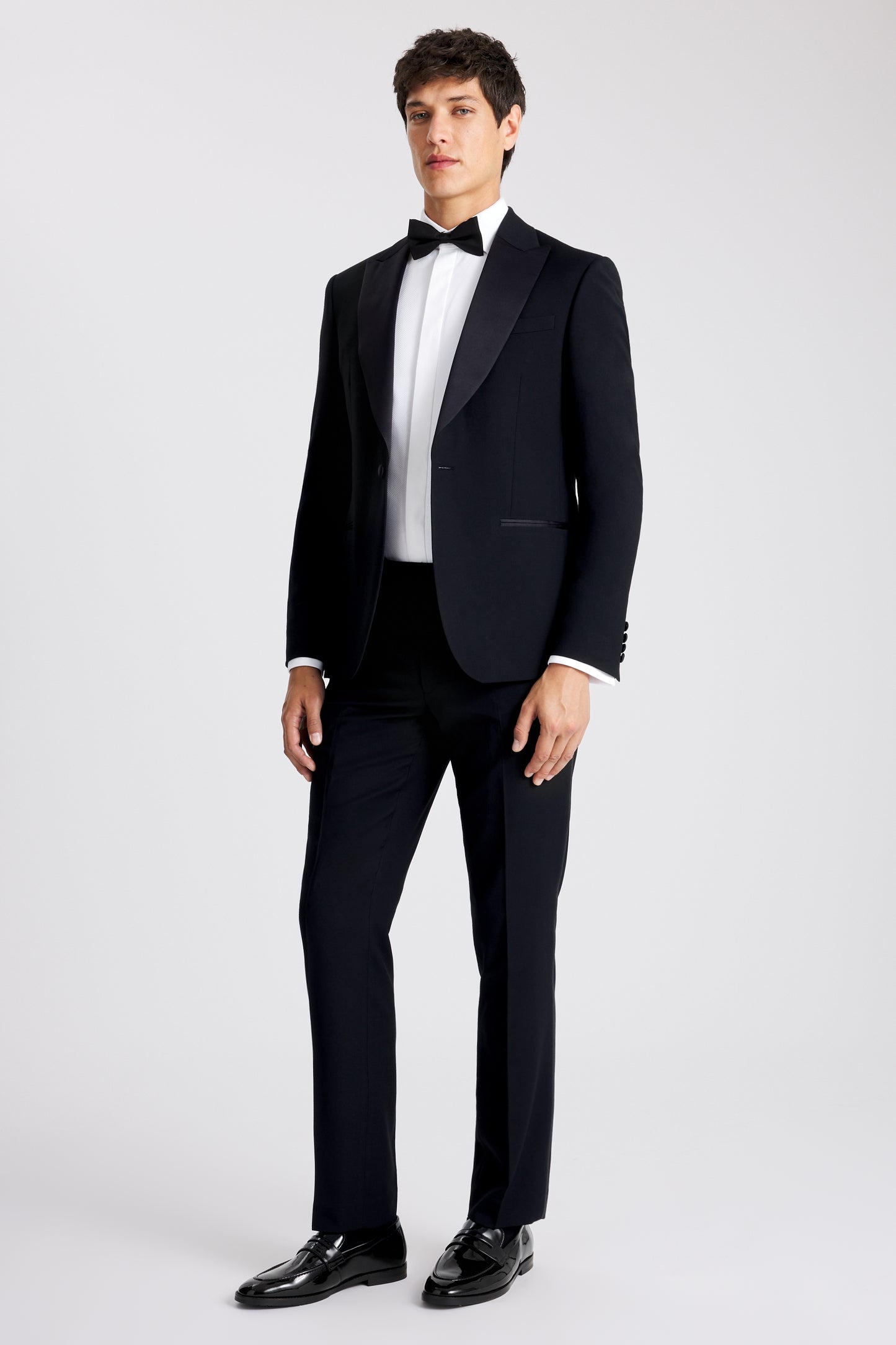 Slim Fit Black Peak Lapel Tuxedo