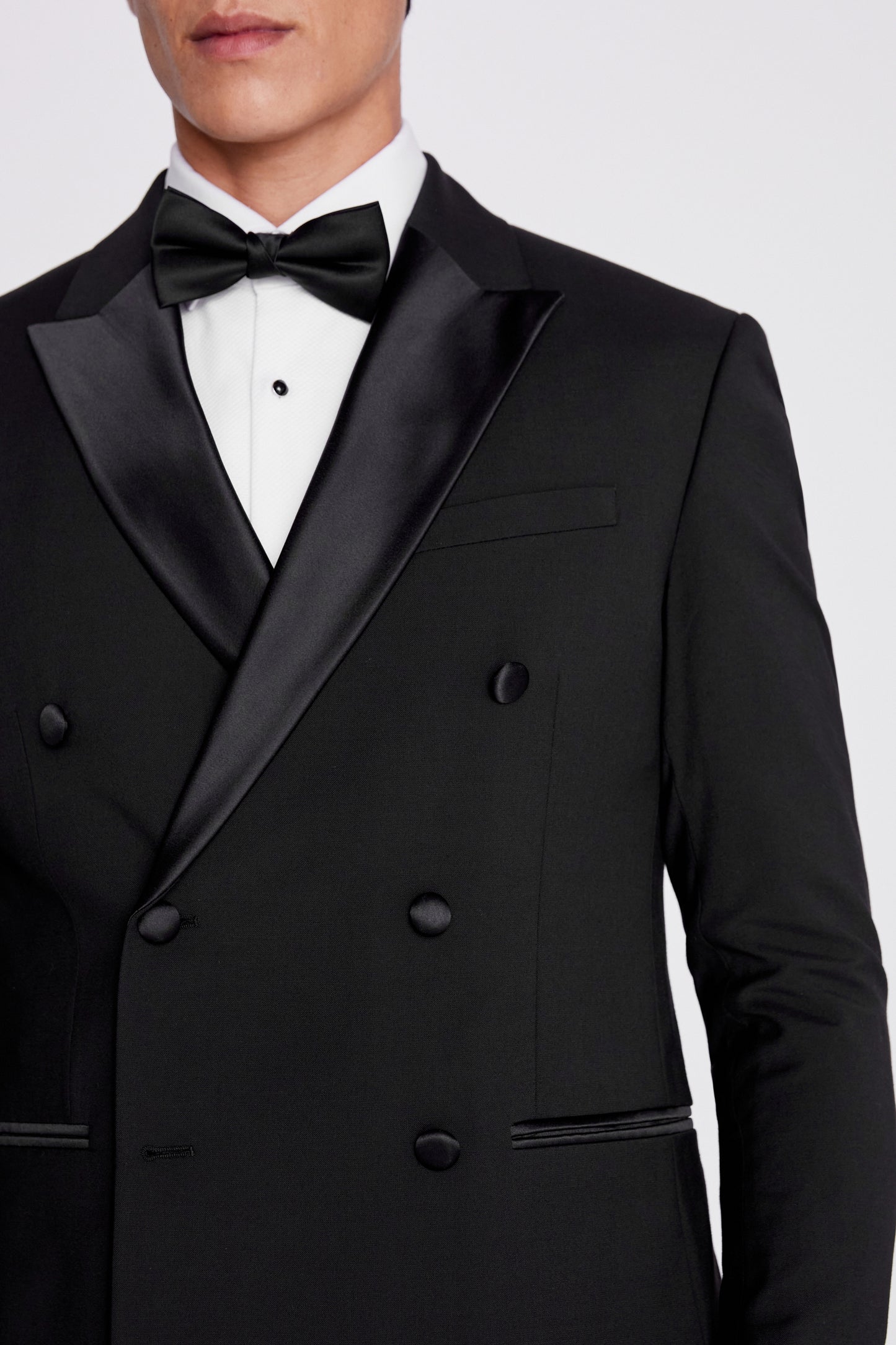 Slim Fit Black Double Breasted Tuxedo