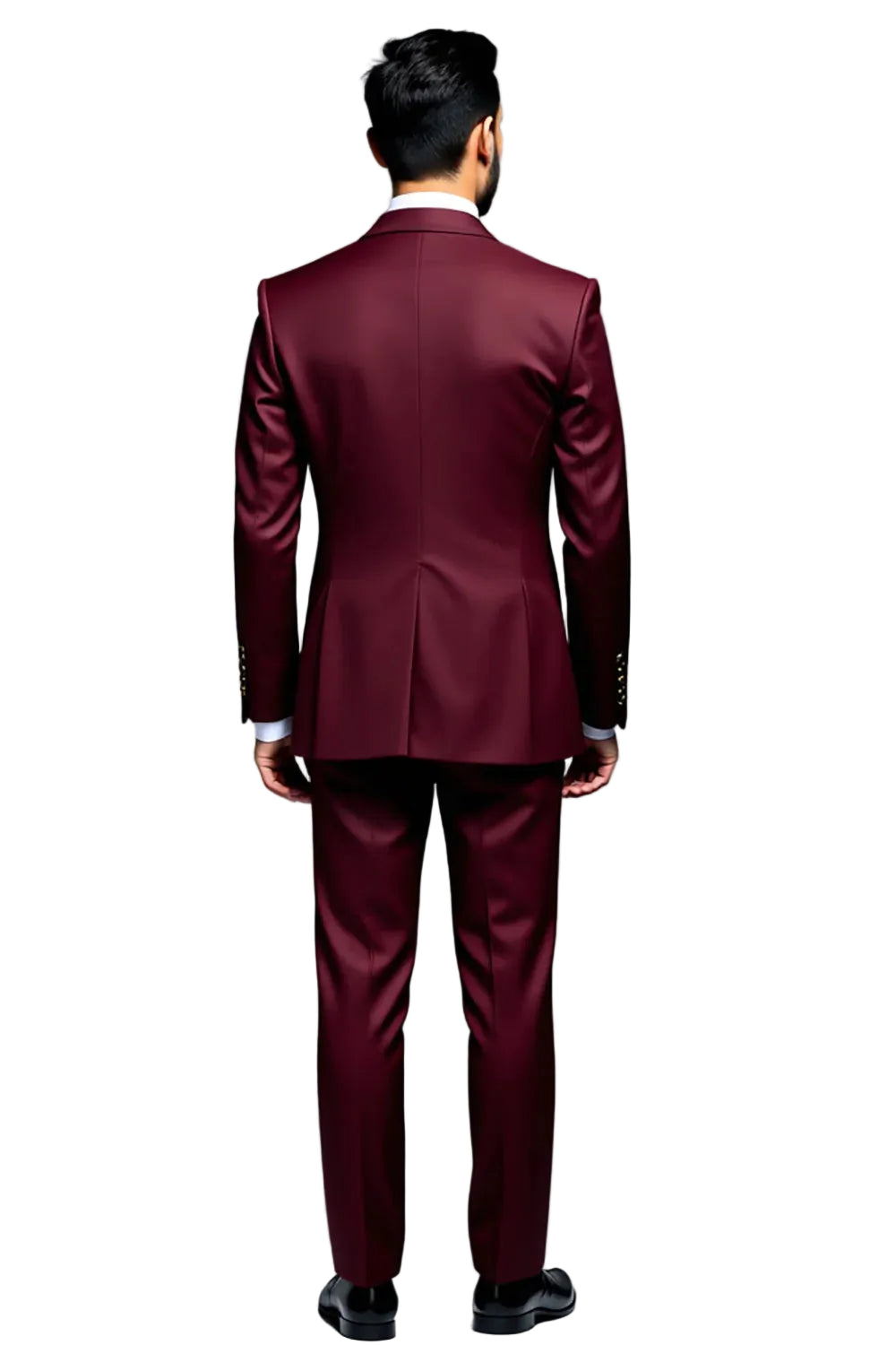 Burgundy Double Breasted Suit back