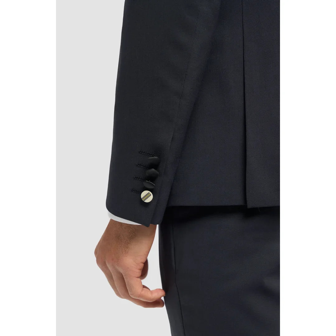 Aspen - Men's Navy 2 Piece Double Breasted Tuxedo Suit