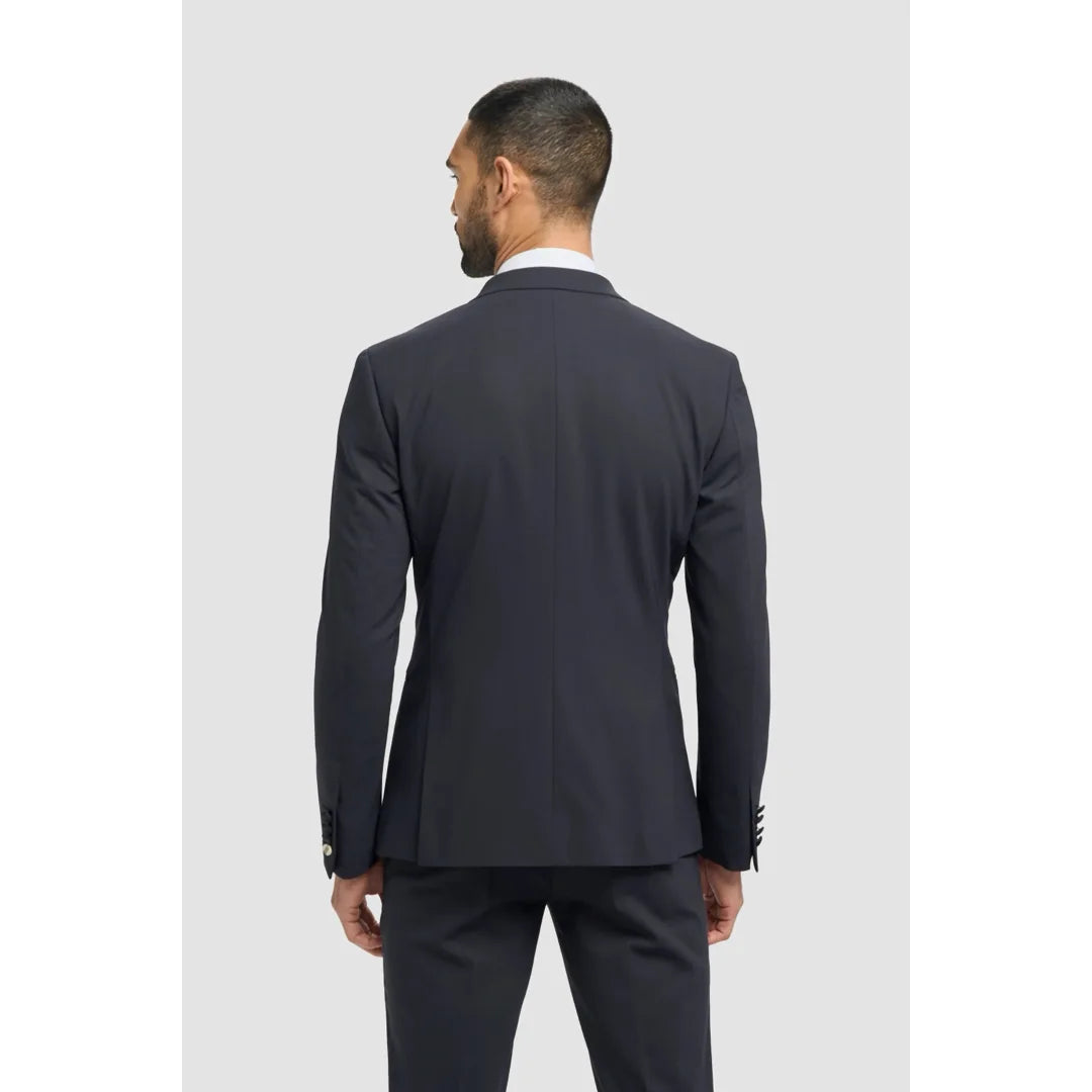 Aspen - Men's Navy 2 Piece Double Breasted Tuxedo Suit