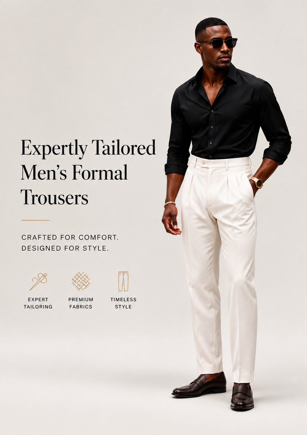 Expertly Tailored Men's Formal Trousers