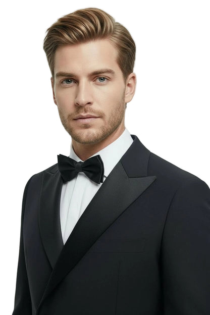 Black Double Breasted Dinner Suit close up