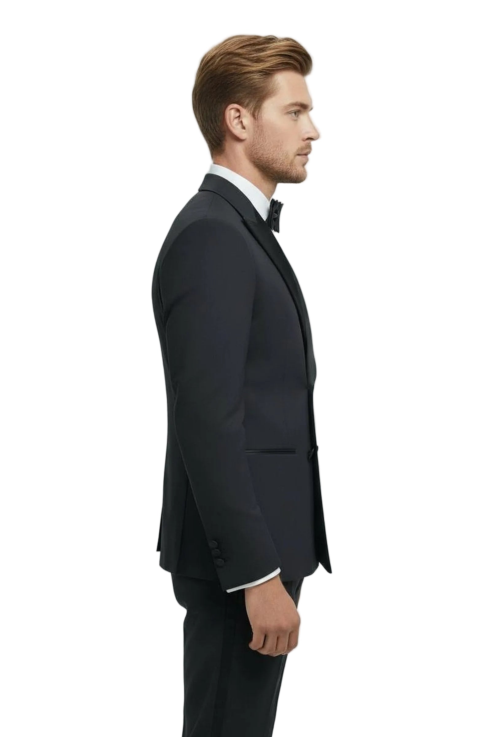 Black Double Breasted Dinner Suit side