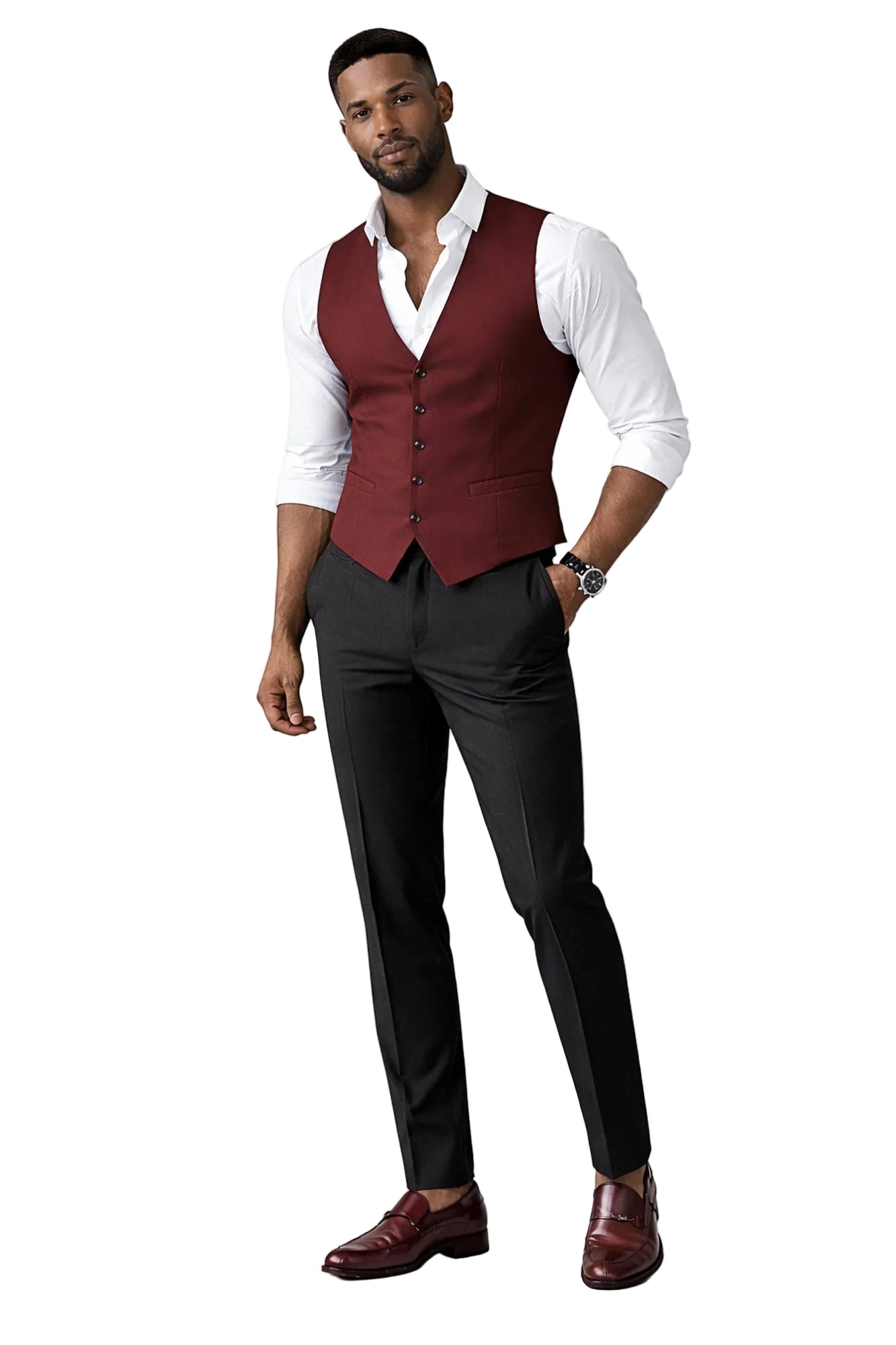 burgundy-waist-coat