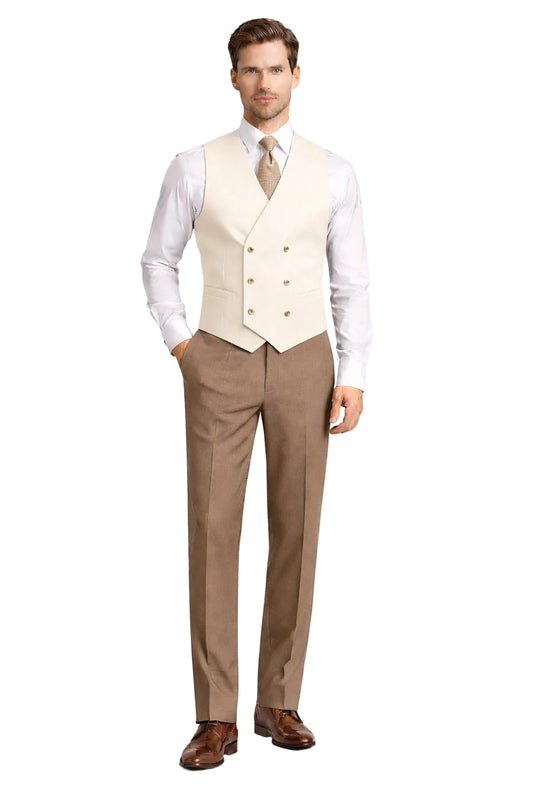 cream double breasted waistcoat