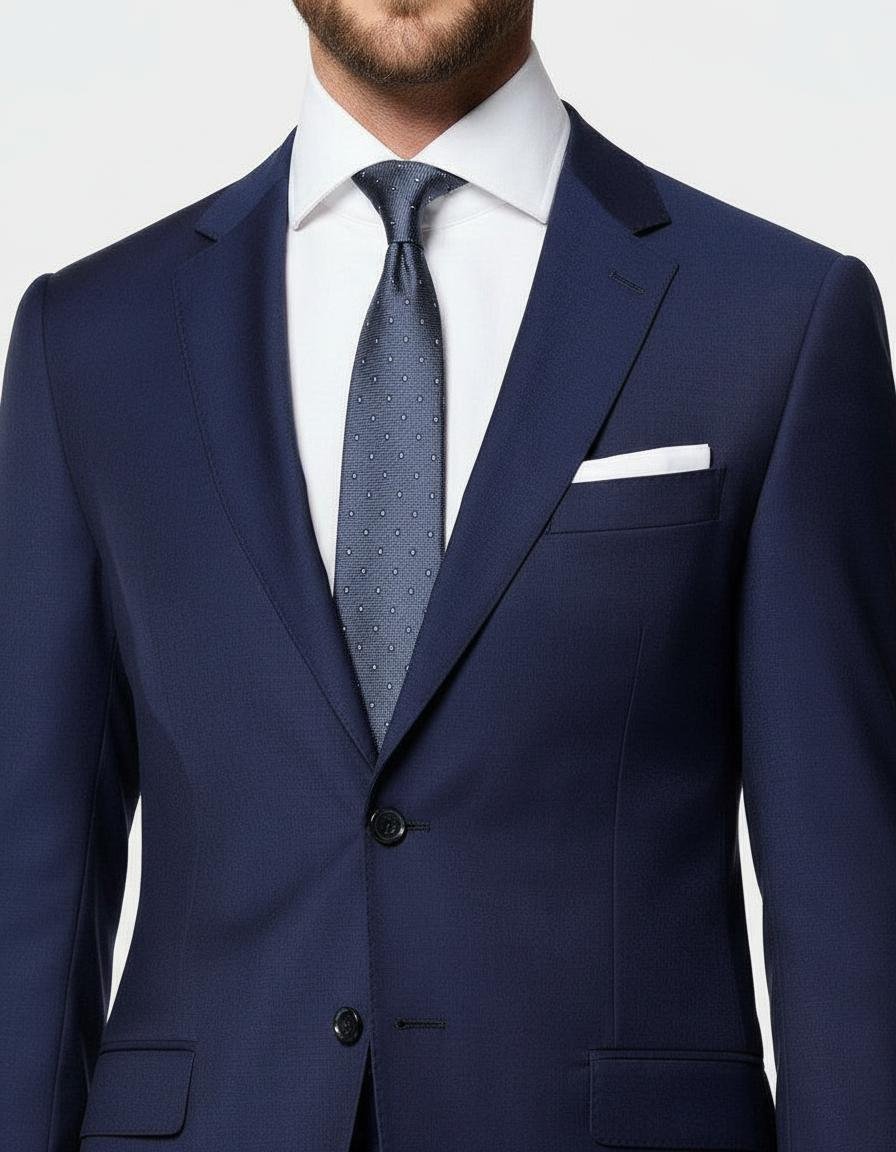 Dark Blue Wool Blend Two Pcs