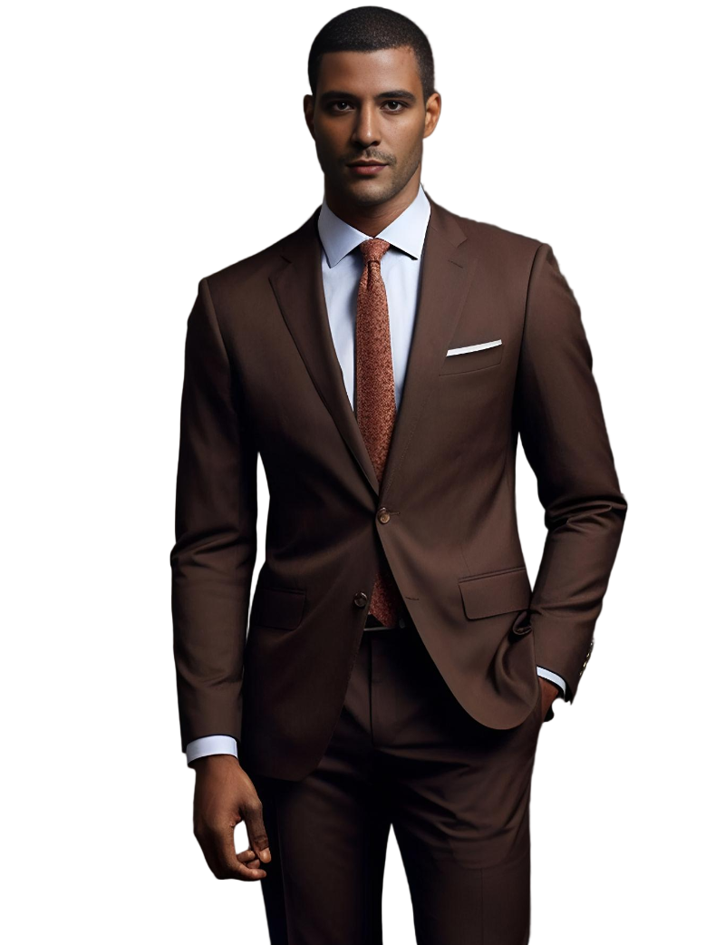 Elegant Chocolate Brown Two Piece Suit