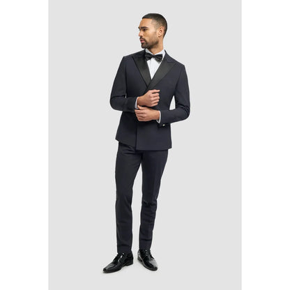 Aspen - Men's Navy 2 Piece Double Breasted Tuxedo Suit