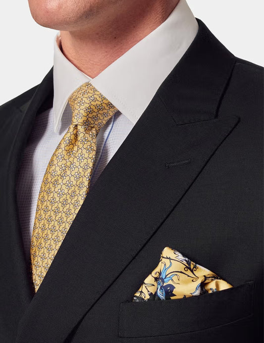 Slim Fit Black Twill Suit