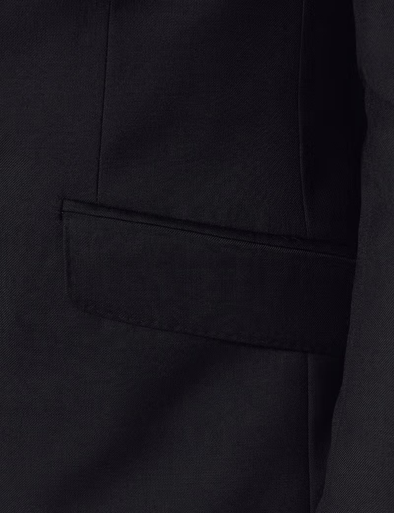 Slim Fit Black Twill Suit