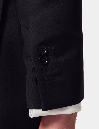 Slim Fit Black Twill Suit