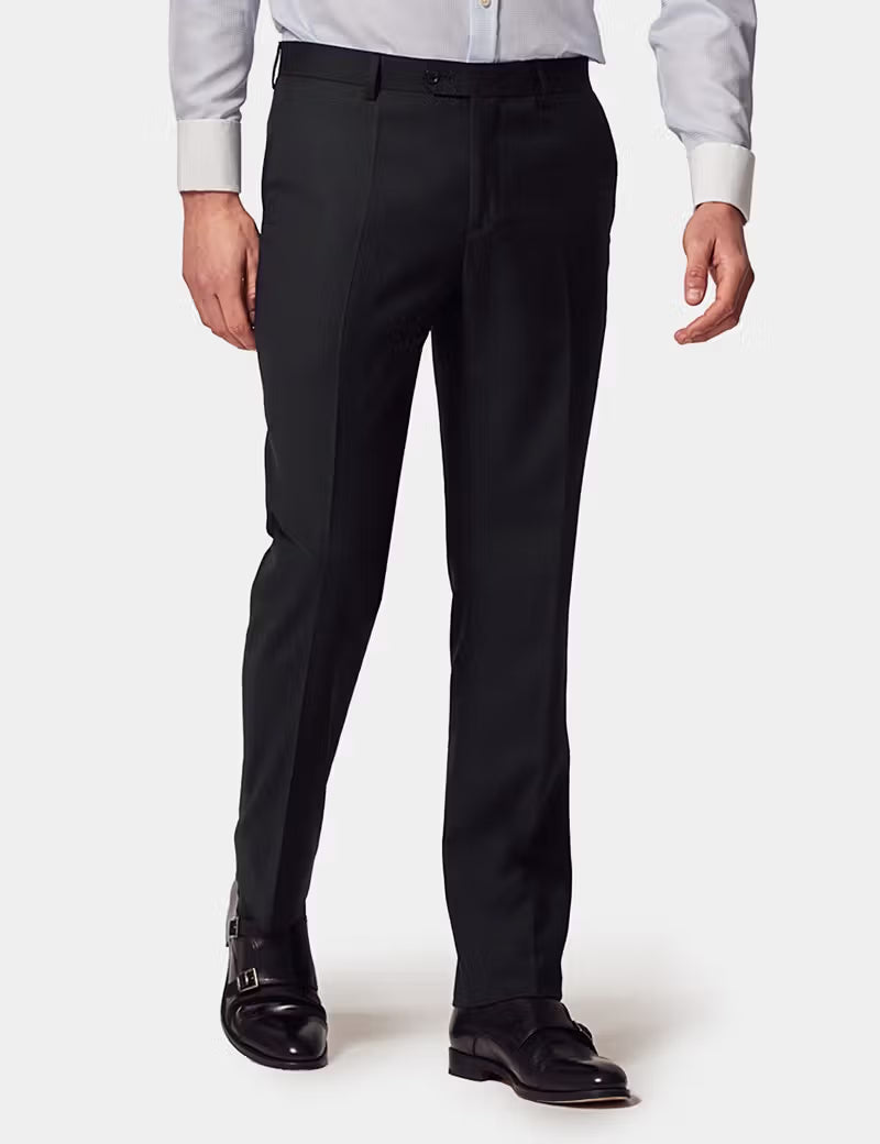 Slim Fit Black Twill Suit