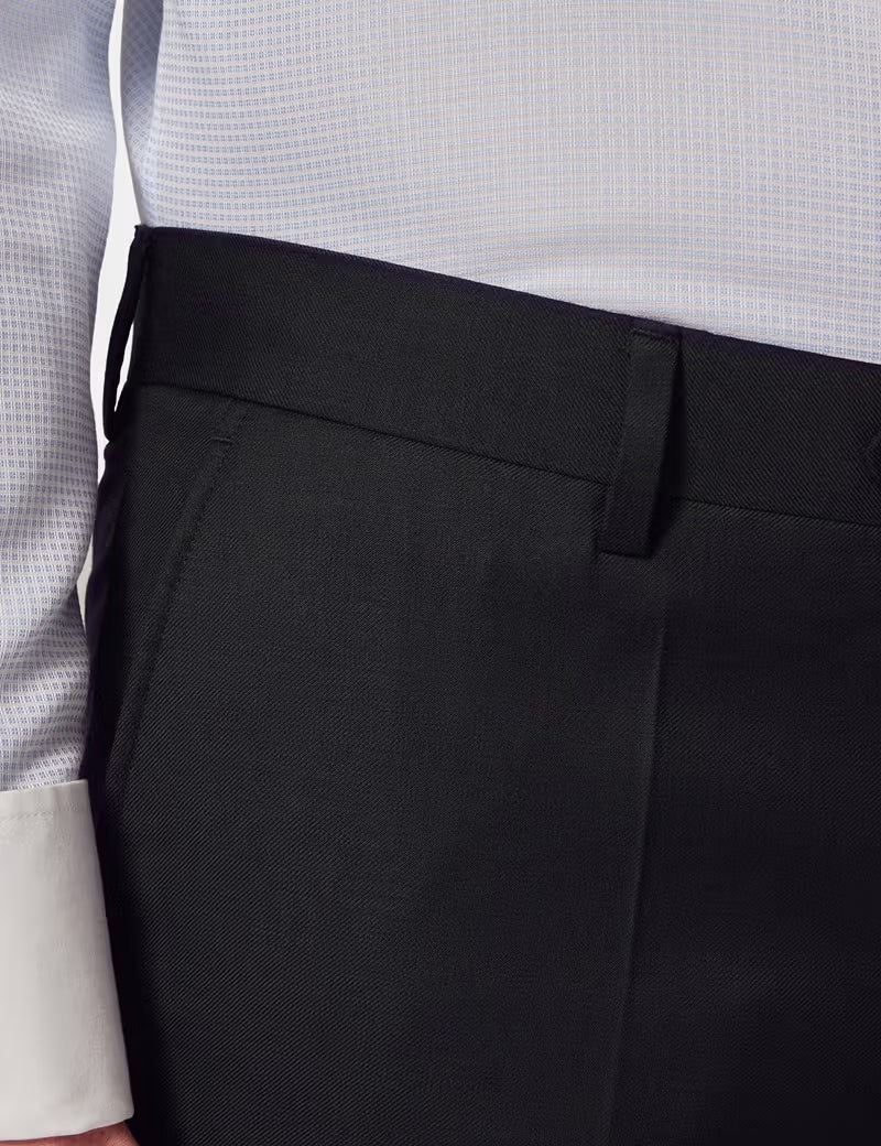 Slim Fit Black Twill Suit