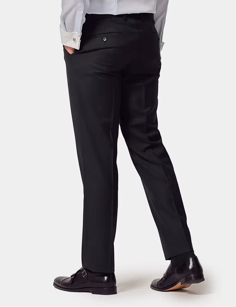 Slim Fit Black Twill Suit