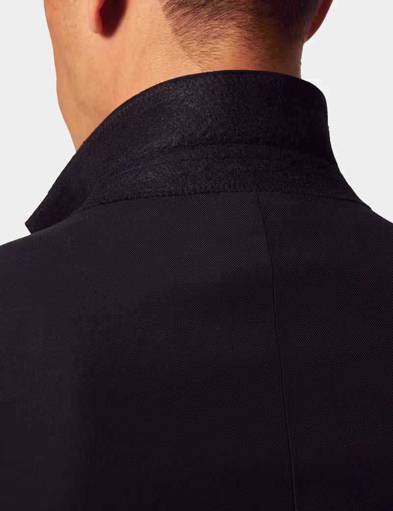 Slim Fit Black Twill Suit Jacket