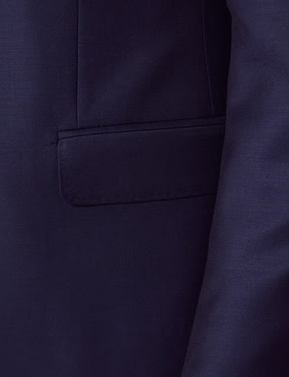 Slim Fit Dark Blue Twill Suit Jacket