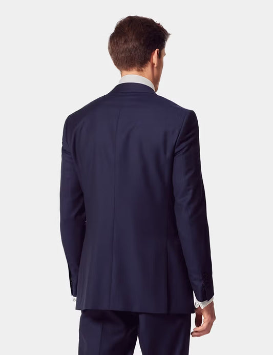 Slim Fit Dark Blue Twill Suit Jacket