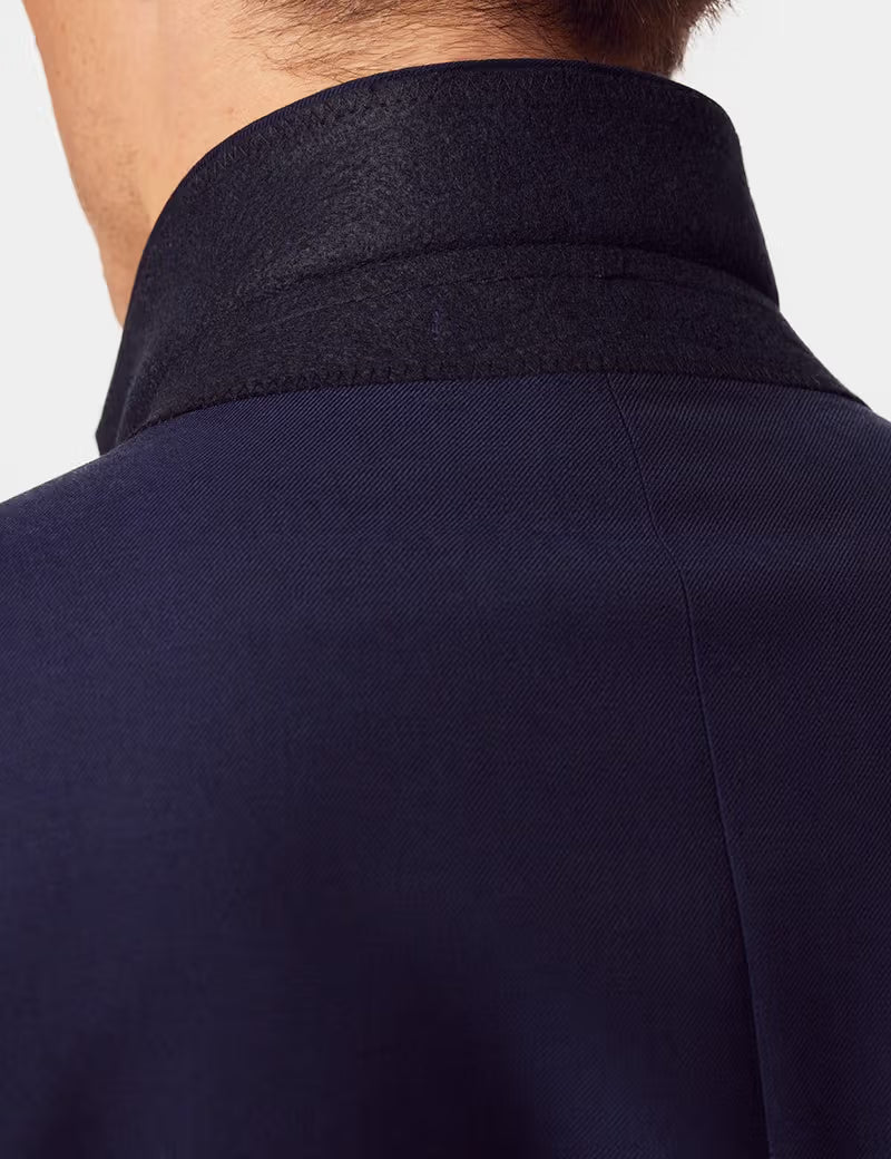 Slim Fit Dark Blue Twill Suit Jacket