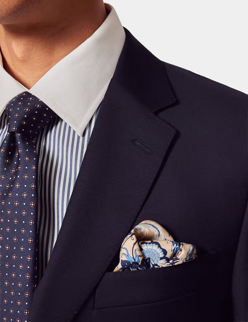 Slim Fit Navy Twill Suit