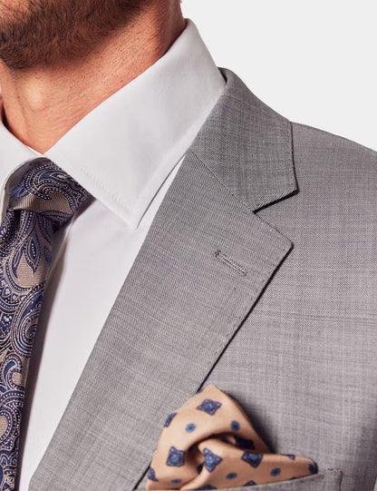 Slim Fit Light Grey Twill Suit