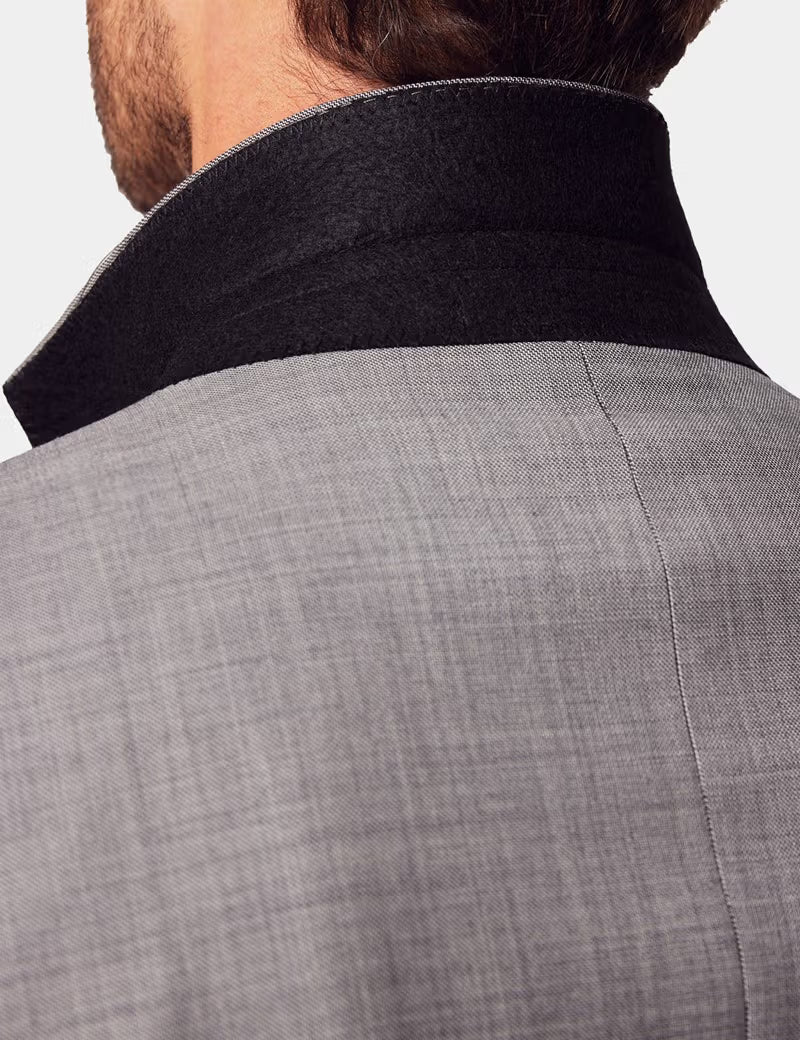 Slim Fit Light Grey Twill Suit
