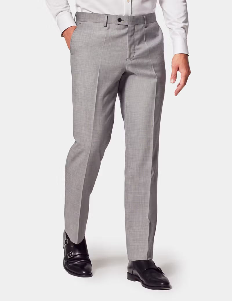 Slim Fit Light Grey Twill Suit
