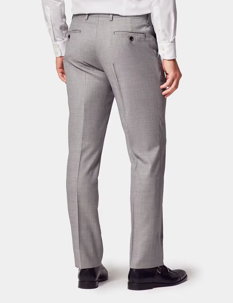 Slim Fit Light Grey Twill Suit