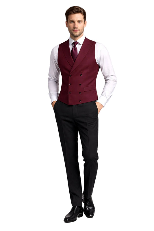 Maroon Double Breasted WaistCoat