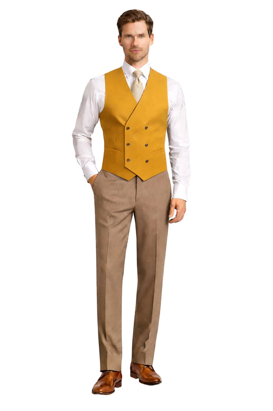 Mustard Double Breasted WaistCoat