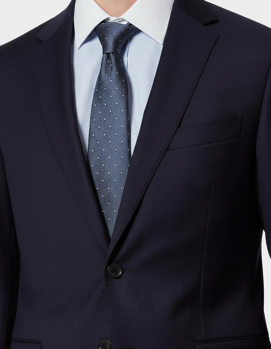 Navy Twill Wool Blend Two Pcs