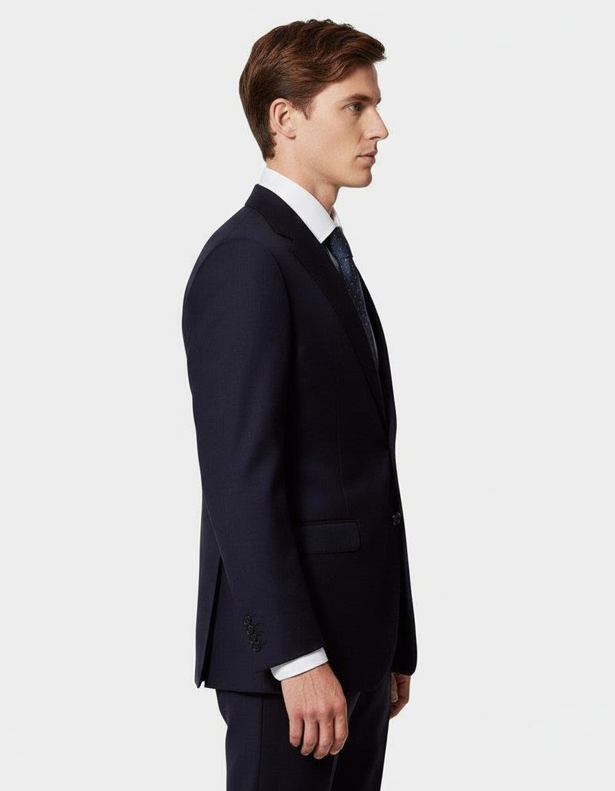 Navy Twill Wool Blend Two Pcs