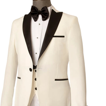 Off White Dinner Suit 3 Pcs close up