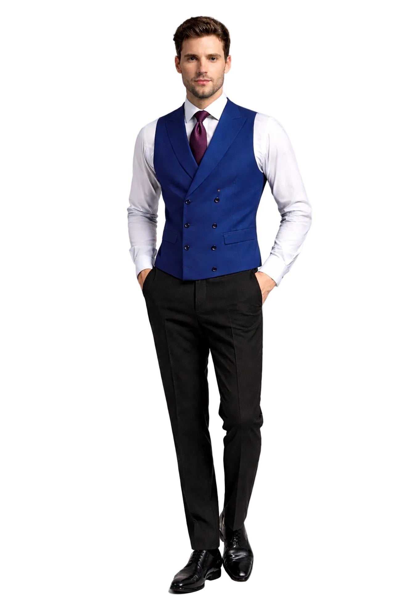 Royal Blue Double Breasted WaistCoat
