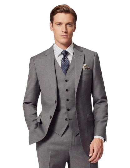 Slim Fit Mid Grey Twill Suit