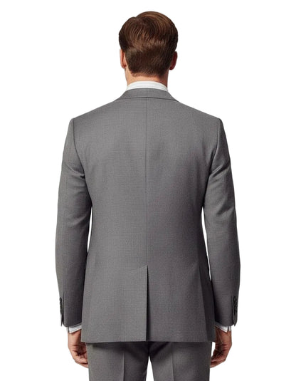 Slim Fit Mid Grey Twill Suit back