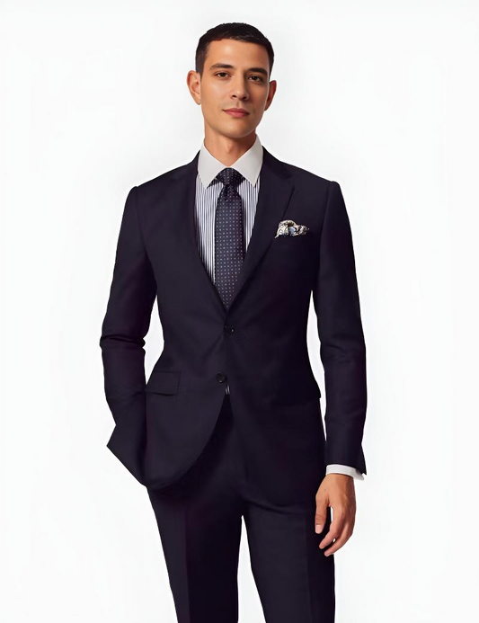 Slim Fit Navy Twill Suit