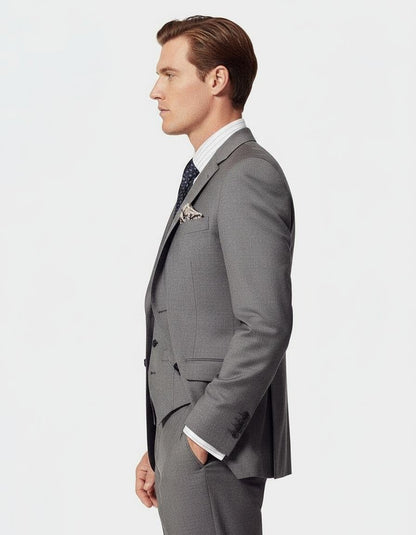 Slim Fit Mid Grey Twill Suit